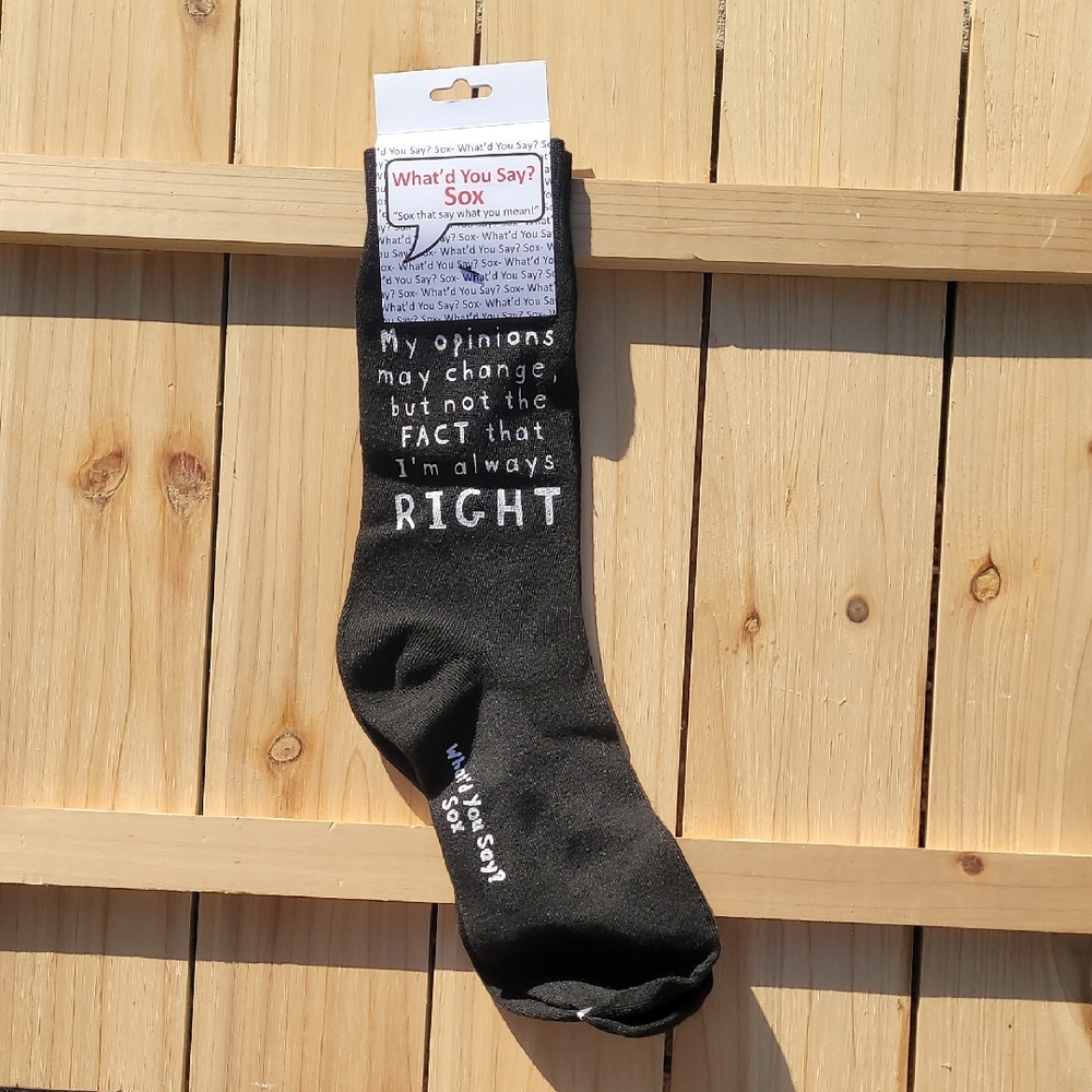 NWT Foozy's Unisex What'd You Say? Sox Black Novelty Socks